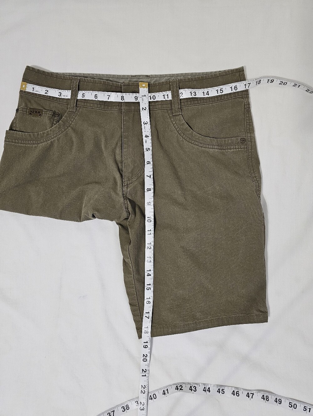 KÜHL Men’s Vintage Patina Dye Utility Shorts Size 32 Olive Khaki Style 5228 - Picture 8 of 9